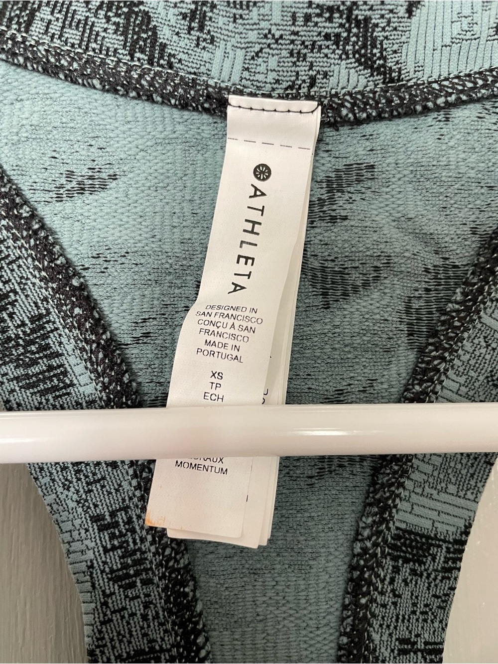 Athleta Floral Racerback Tank Top - Teal and Black - Picture 2 of 3